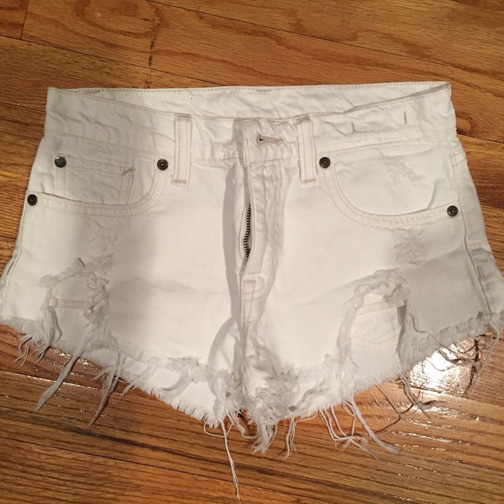 RL Ralph Lauren Denim & Supply White Cutoff Short